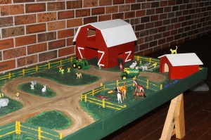 Farm Yard with Barn