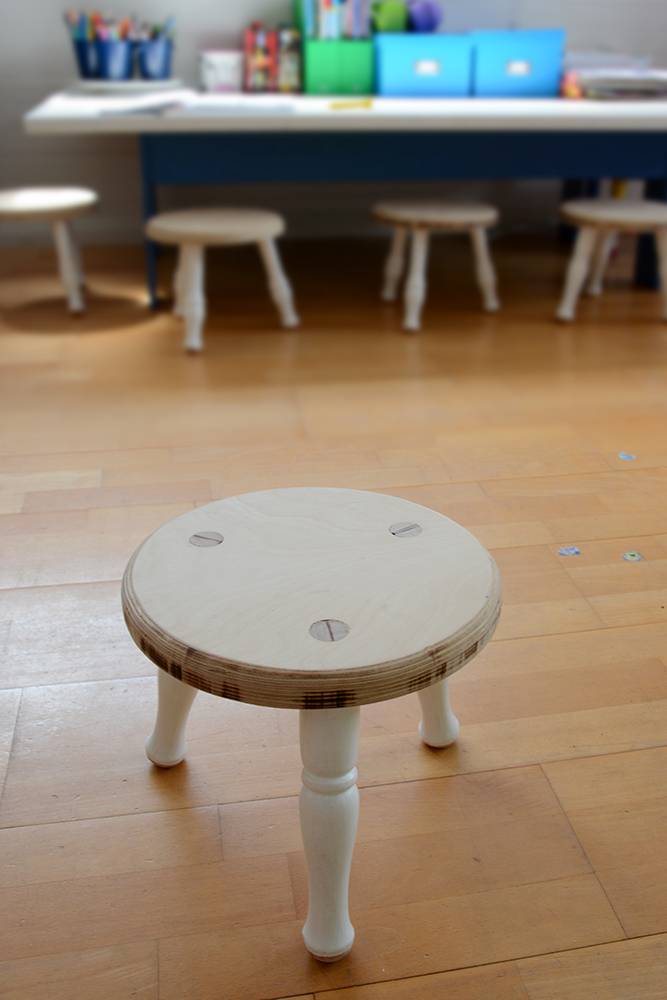 hand made wooden milk stool childs seat chair